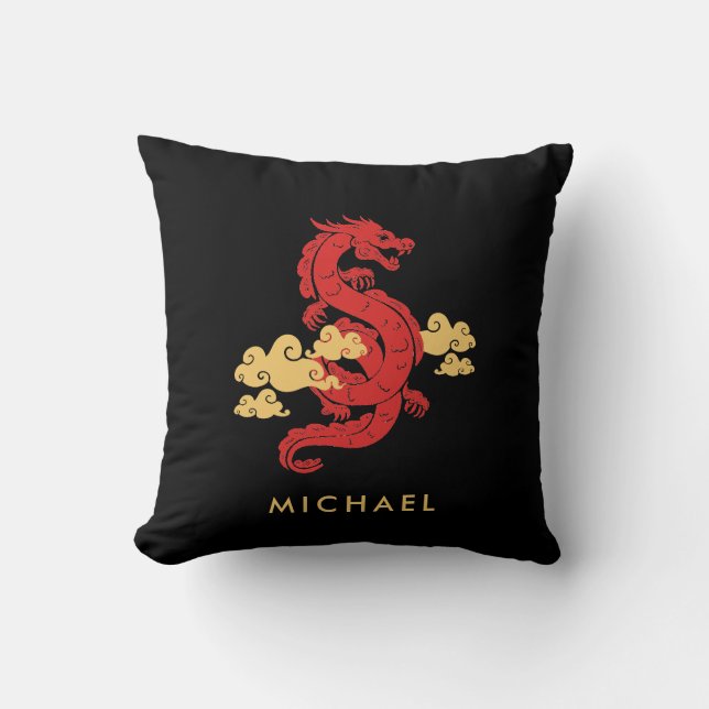 Chinese Lunar New Year Dragon 2024 Personalized Cushion (Front)