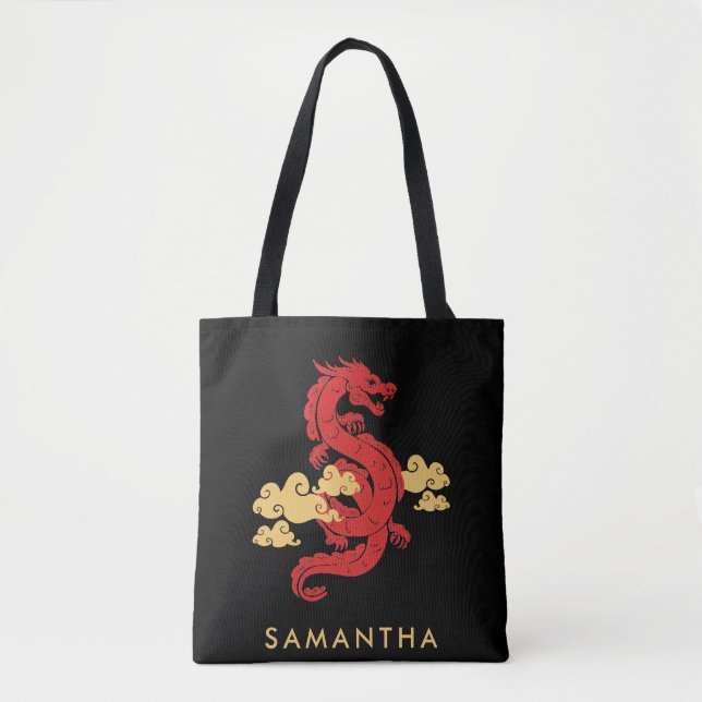 Chinese Lunar New Year Dragon 2024 Personalized Tote Bag (Front)