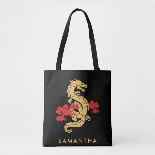 Chinese Lunar New Year Dragon 2024 Personalized Tote Bag (Front)