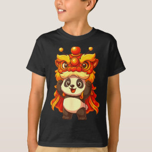 Chinese Lunar New Year Lion Dance Cute Panda China T-Shirt