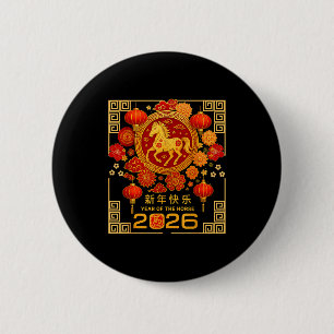 Chinese Lunar New Year Of Horse 2026 Astrology Zod 6 Cm Round Badge