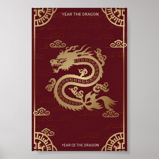Chinese Lunar New Year Of The Dragon Poster (Front)