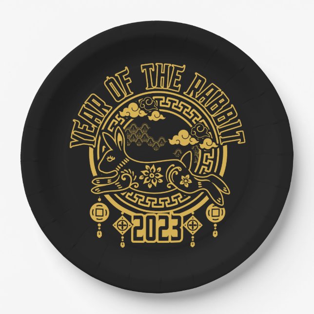 Chinese Lunar New Year of the Rabbit Paper Plate (Front)