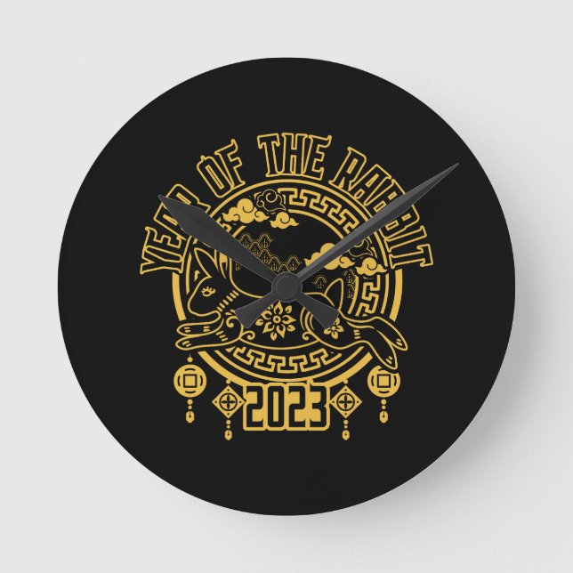 Chinese Lunar New Year of the Rabbit Round Clock (Front)