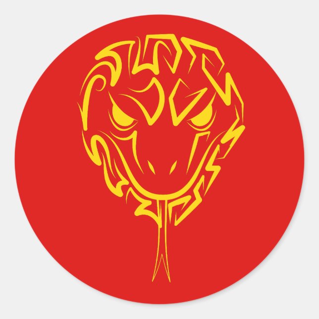 Chinese Lunar New Year of the Snake 2025 4723 Wood Classic Round Sticker (Front)