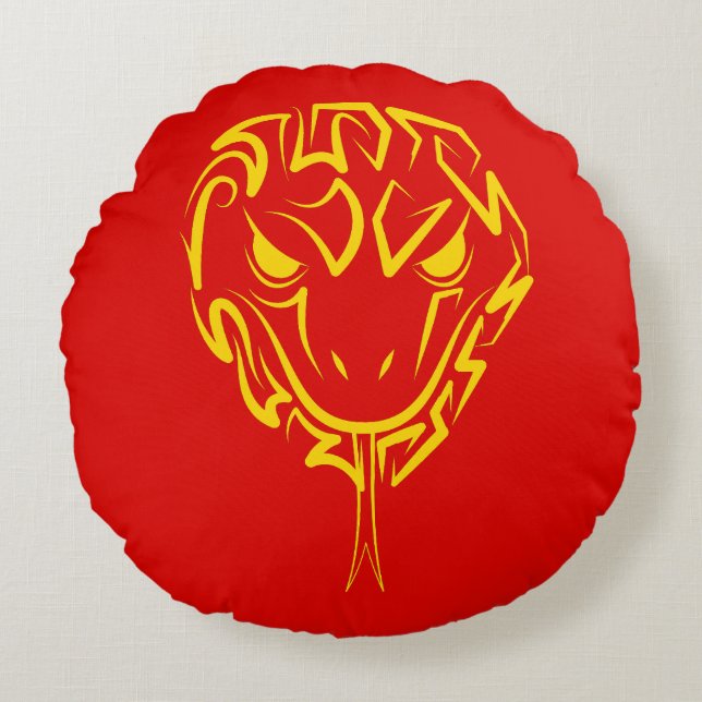 Chinese Lunar New Year of the Snake 2025 4723 Wood Round Cushion (Front)