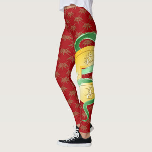 Chinese Lunar New Year of the Snake 2025 Gold Coin Leggings