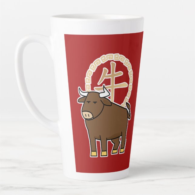 Chinese lunar New Year Ox bull lucky money Latte Mug (Left)
