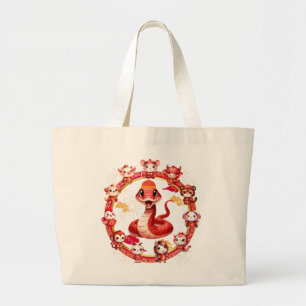 Chinese Lunar New Year Snake Design 2 Large Tote Bag