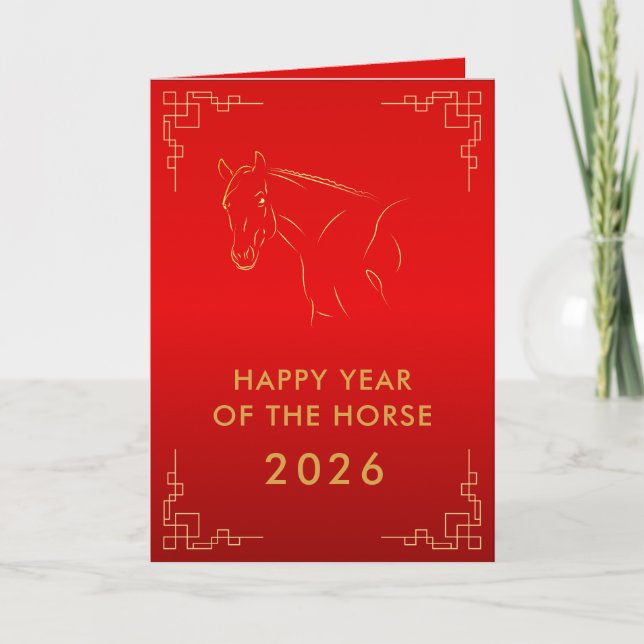Chinese lunar New Year - Year of the Horse 2026 Card (Front)