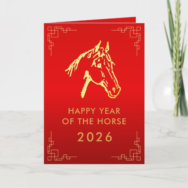 Chinese lunar New Year - Year of the Horse 2026 Card (Front)