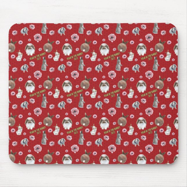 Chinese Lunar Year of the Rabbit 2023 Pattern Mouse Pad (Front)