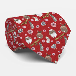 Chinese Lunar Year of the Rabbit 2023 Pattern Tie