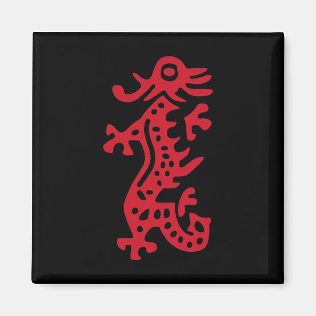 Chinese Mah Jong Red Dragon Tile Mahjong Costume  Magnet (Front)