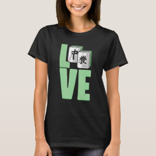 Chinese Mahjong Love Game Tiles for Casino Players T-Shirt