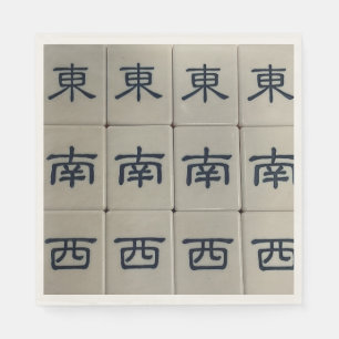 Chinese mahjong wind tiles napkins