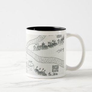 Chinese map of the Great Flood Two-Tone Coffee Mug