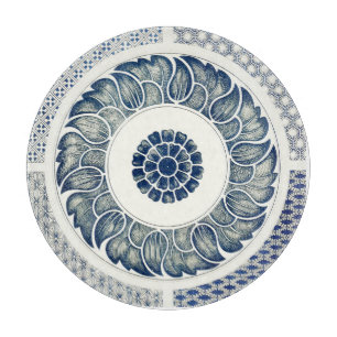 Chinese Medallion: Indigo Blue Chinoiserie Cutting Board