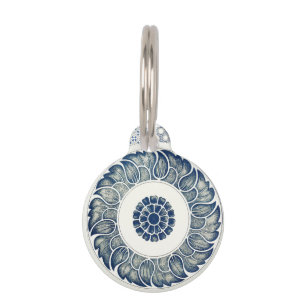 Chinese Medallion: Indigo Blue Chinoiserie Pet Tag