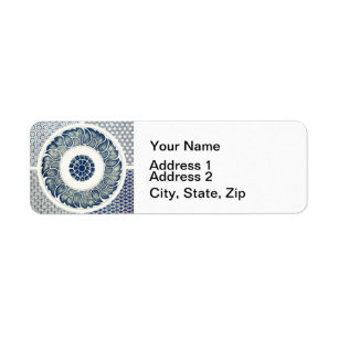 Chinese Medallion: Indigo Blue Chinoiserie Return Address Label
