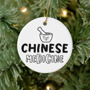 Chinese Medicine Medical Herbs Herbalist Therapy Ceramic Ornament