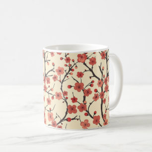 Chinese Meihua Coral Blossom Charcoal Branch Coffee Mug