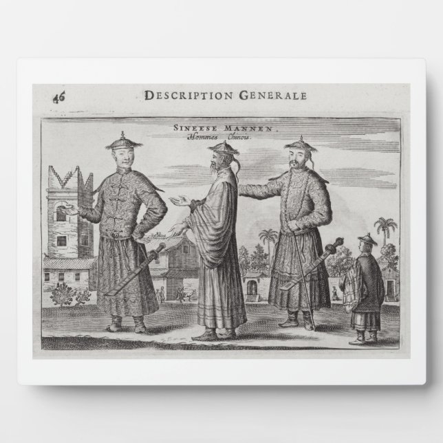 Chinese Men, a General Description from an account Plaque (Front)