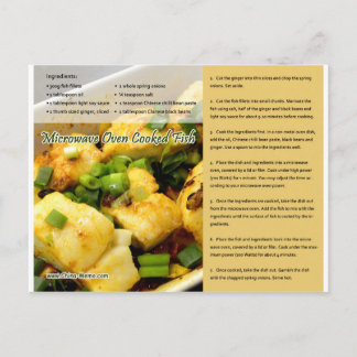 Chinese Microwave Cooked Fish Recipe Postcard