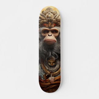 Chinese Monkey King with Decisive Serious Look Skateboard
