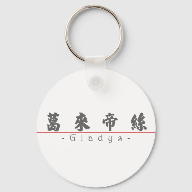 Chinese name for Gladys 20137_4.pdf Key Ring (Front)