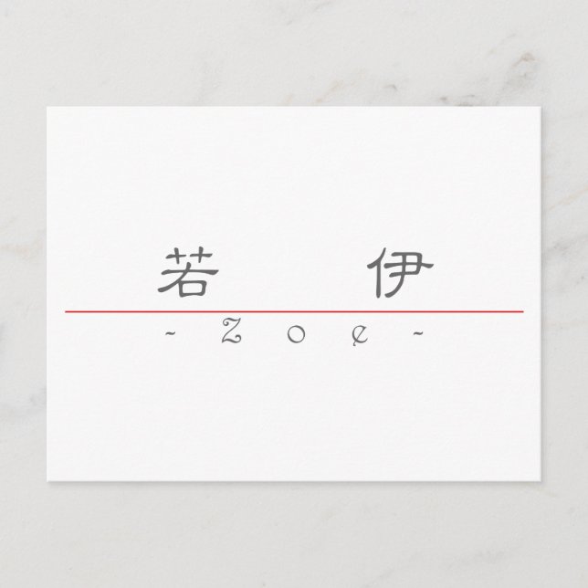 Chinese name for Zoe 20387_2.pdf Postcard (Front)