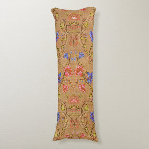 Chinese Nanjing Imperial Red-Gold Brocade Body Cushion