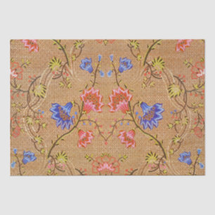 Chinese Nanjing Imperial Red-Gold Brocade Tissue Paper