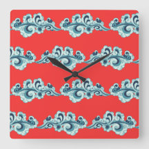 Chinese New Lunar Year Clouds Pattern Red