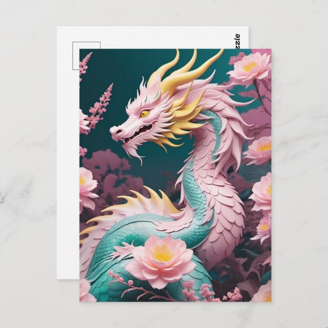 Chinese New Lunar Year of Dragon, Postcrossing Postcard (Front/Back)