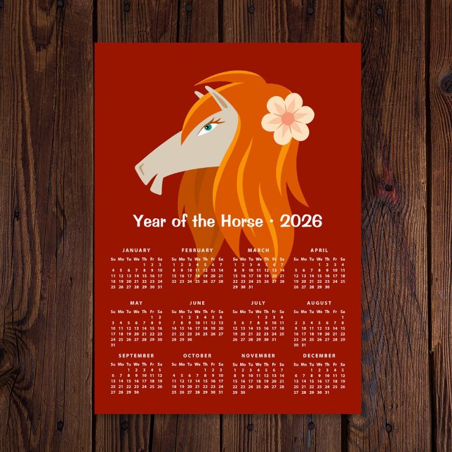 Chinese New Lunar Year Zodiac Horse 2026 Calendar (Creator Uploaded)