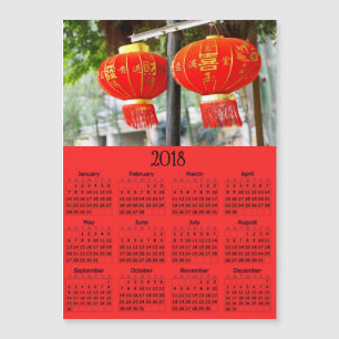 Chinese New Year 2018 Calendar Magnetic Photo Card