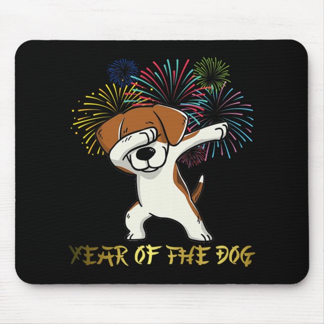 Chinese New Year 2018 Fireworks Chinese Zodiac Gif Mouse Pad (Front)
