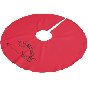 Chinese New Year 2020 Year of the Rat Brushed Polyester Tree Skirt
