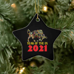 Chinese New Year 2021 - Year Of The Ox Ceramic Ornament