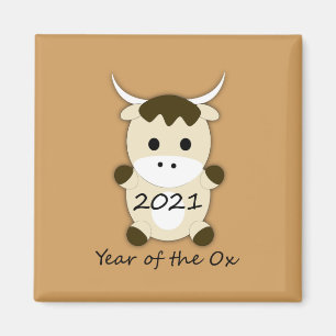 Chinese New Year 2021 Year of the Ox Magnet