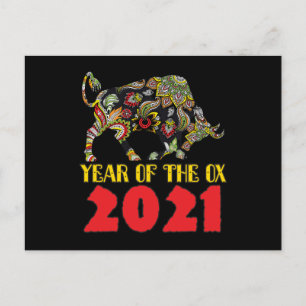 Chinese New Year 2021 - Year Of The Ox Postcard