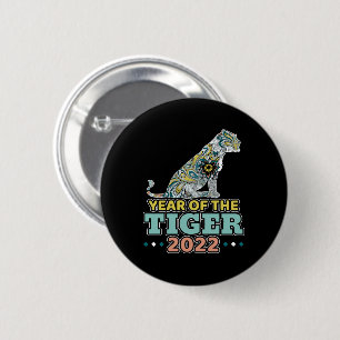 Chinese New Year 2022 - White Tiger 6 Cm Round Badge