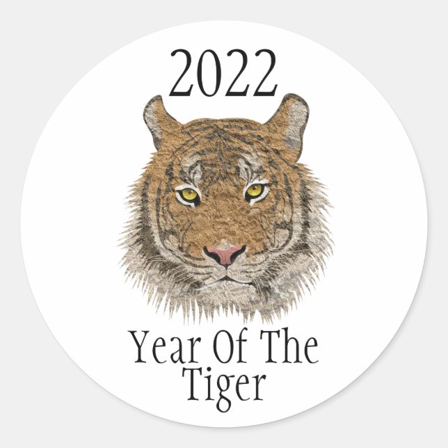 Chinese New Year 2022 | Year of the Tiger Classic Round Sticker (Front)