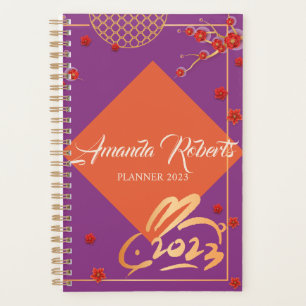 Chinese New Year 2023 Rabbit Plum Blossom Flowers Planner