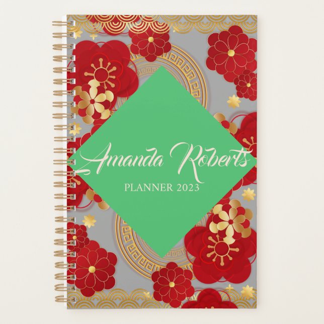 Chinese New Year 2023 Rabbit  Plum Blossom Flowers Planner (Front)