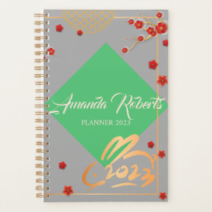 Chinese New Year 2023 Rabbit Plum Blossom Flowers Planner