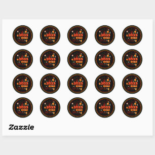Chinese New Year 2023 Rabbit  Red Gold Black 1.5" Classic Round Sticker