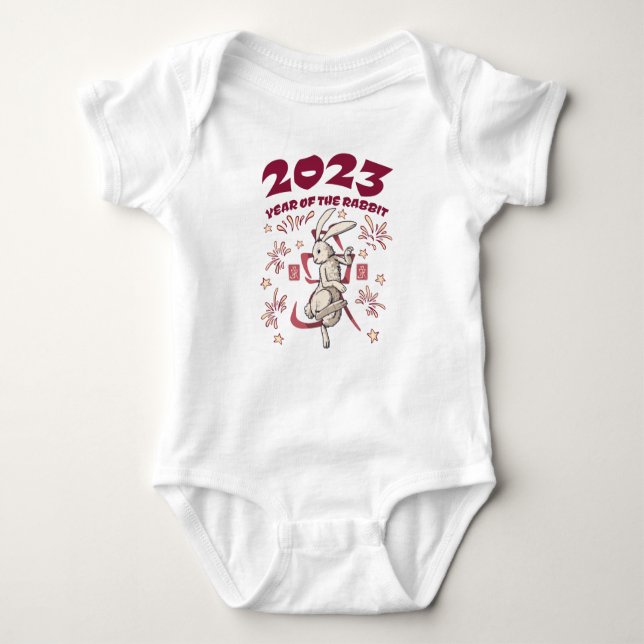 Chinese New Year 2023 - Year of the Rabbit Baby Bodysuit (Front)