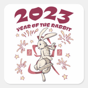 Chinese New Year 2023 - Year of the Rabbit Square Sticker